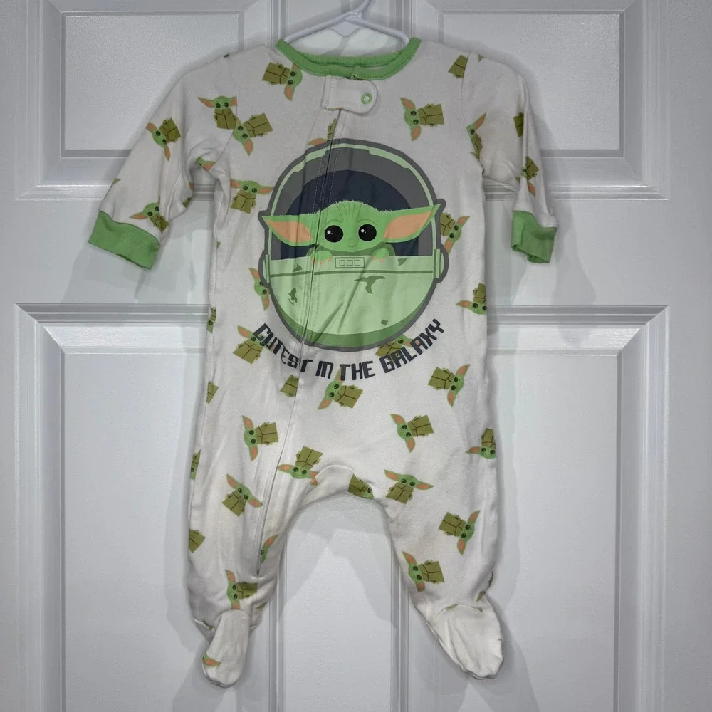 Kids Star Wars Grogu‎ Cutest in the Galaxy Footed Pajamas Size 3-6 Months